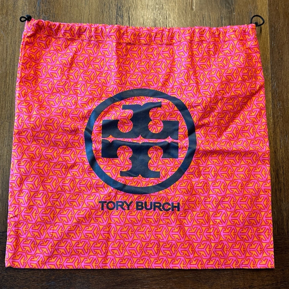 Tory Burch Pink and Orange Patterned Drawstring Bag